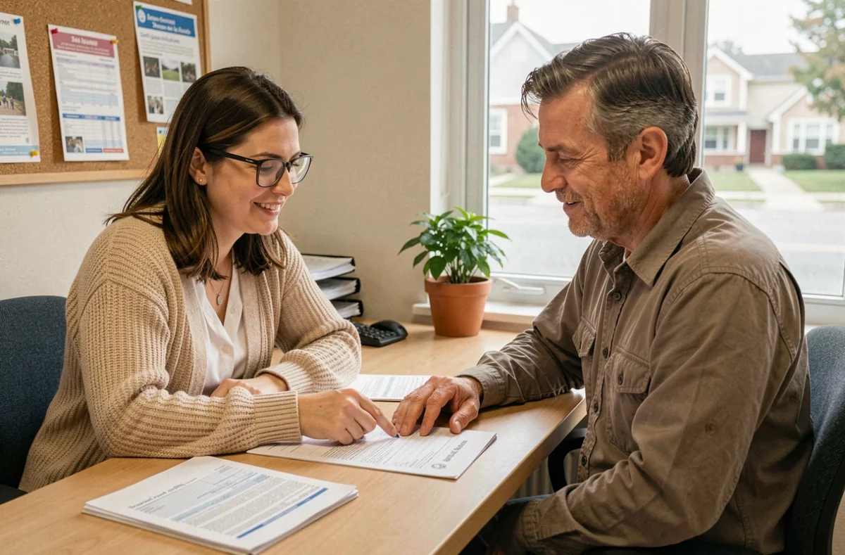 Comptable de Comptacom Saint-Jacques-de-la-Lande aidant un indépendant à comprendre ses documents fiscaux