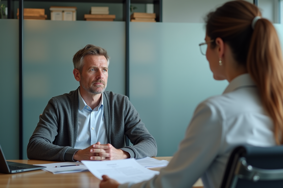 Homme et responsable RH lors d un entretien professionnel