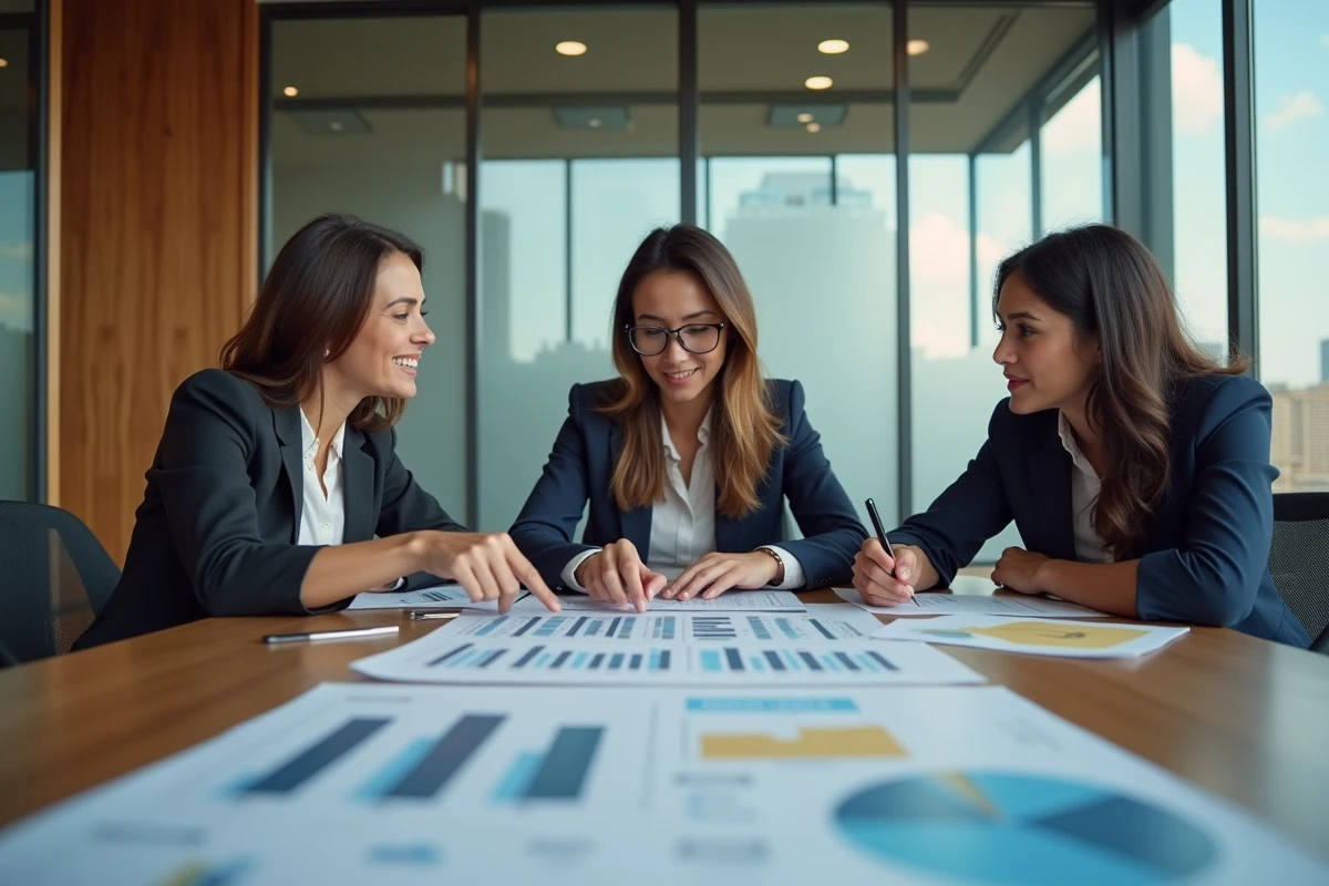 Équipe de professionnels discutant autour d