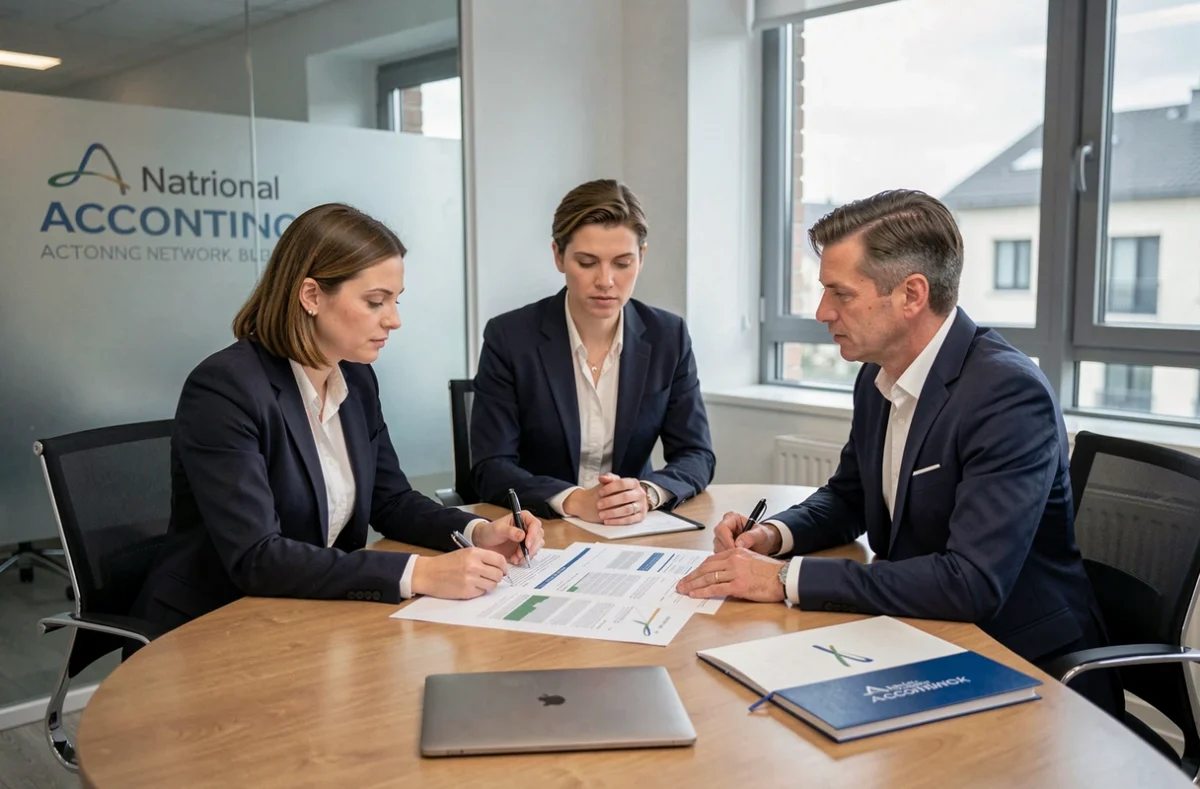 Équipe d'Exco Rennes réunie pour une mission d'audit dans les locaux du réseau national d'expertise comptable