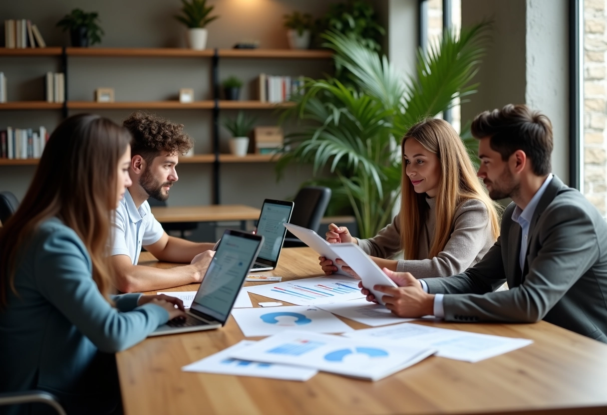 Groupe de professionnels lors d